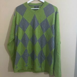 JWN Nordstrom Cashmere Green Argyle Sweater
